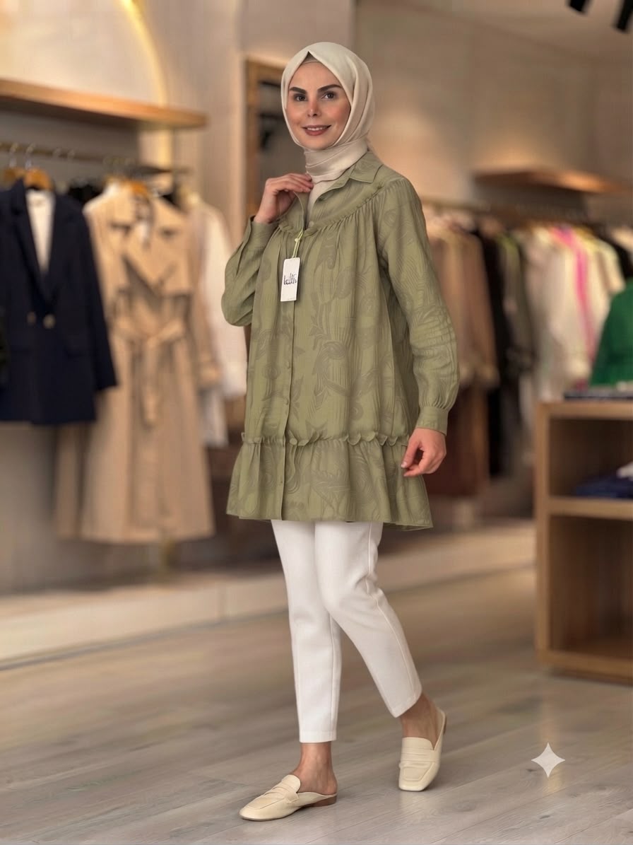 DESENLİ GÖMLEK YAG YEŞİLİ
